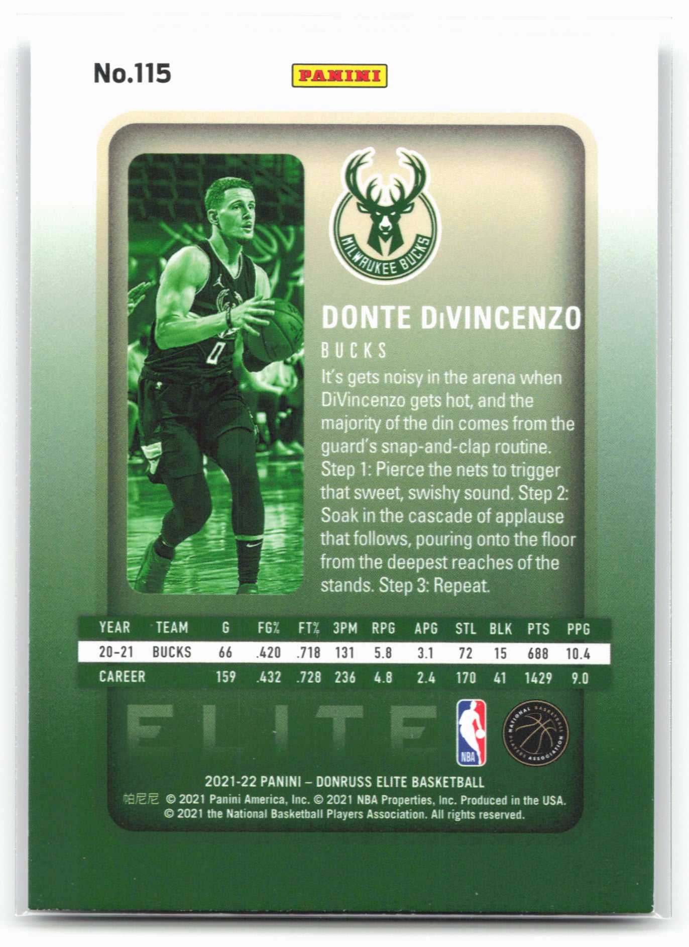 2021-22 Donruss Elite #115 Donte DiVincenzo