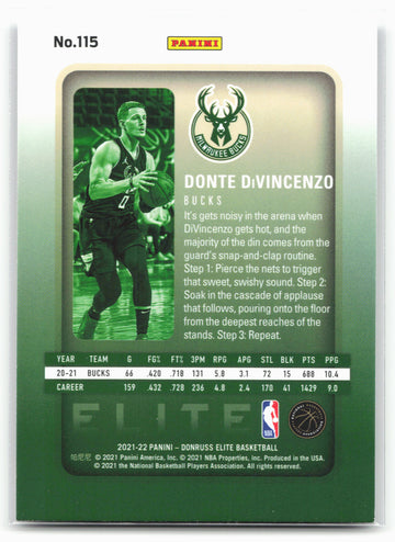 
2021-22 Donruss Elite #115 Donte DiVincenzo