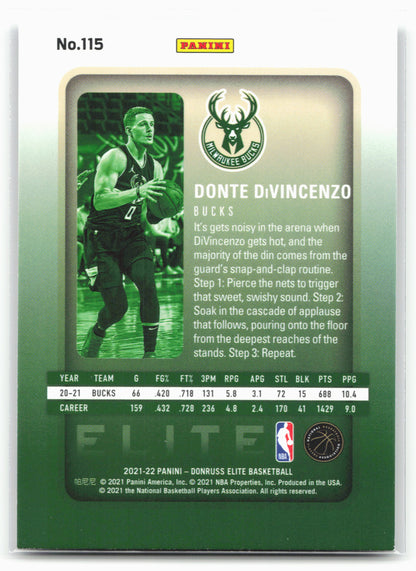 2021-22 Donruss Elite #115 Donte DiVincenzo