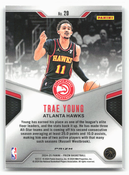 2024-25 Panini Prizm #20 Trae Young Dominance Prizms Green