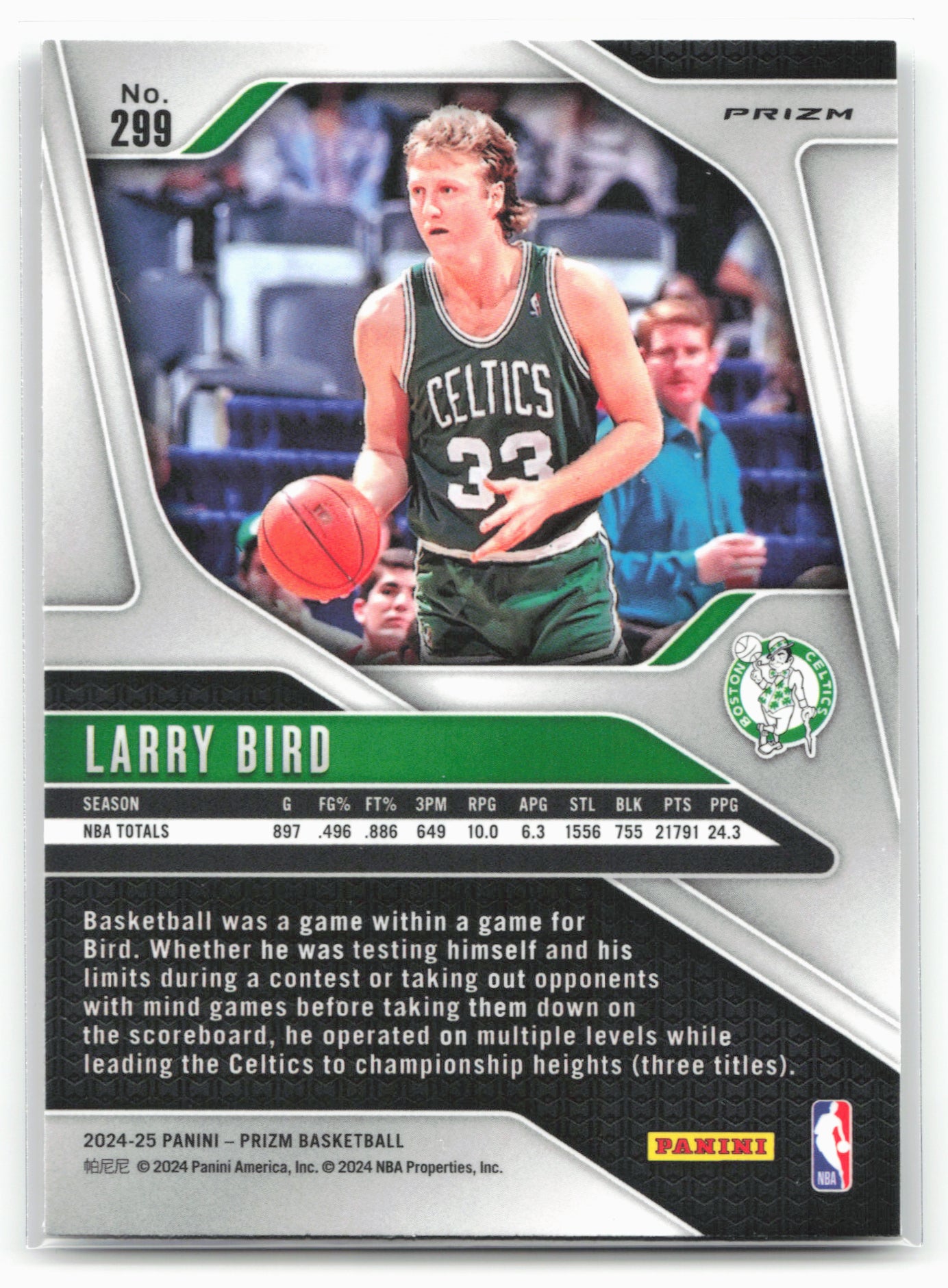 2024-25 Panini Prizm #299 Larry Bird Prizms Silver 25488