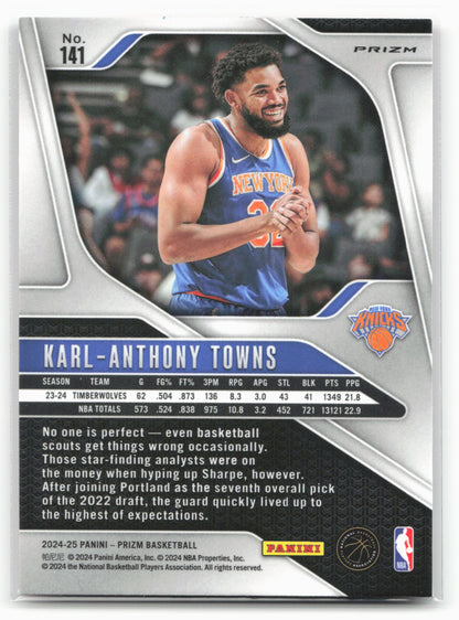 2024-25 Panini Prizm #141 Karl-Anthony Towns Prizms Red Ice 25489
