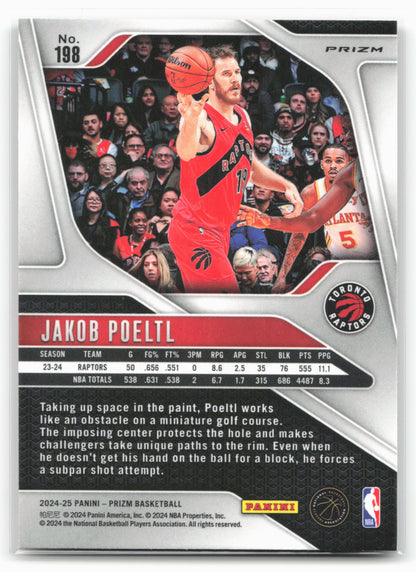 2024-25 Panini Prizm #198 Jakob Poeltl Prizms Red Ice 25492