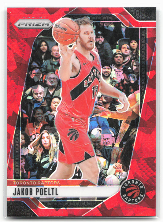 2024-25 Panini Prizm #198 Jakob Poeltl Prizms Red Ice 25492