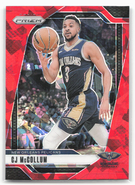 2024-25 Panini Prizm #160 CJ McCollum Prizms Red Ice 25496