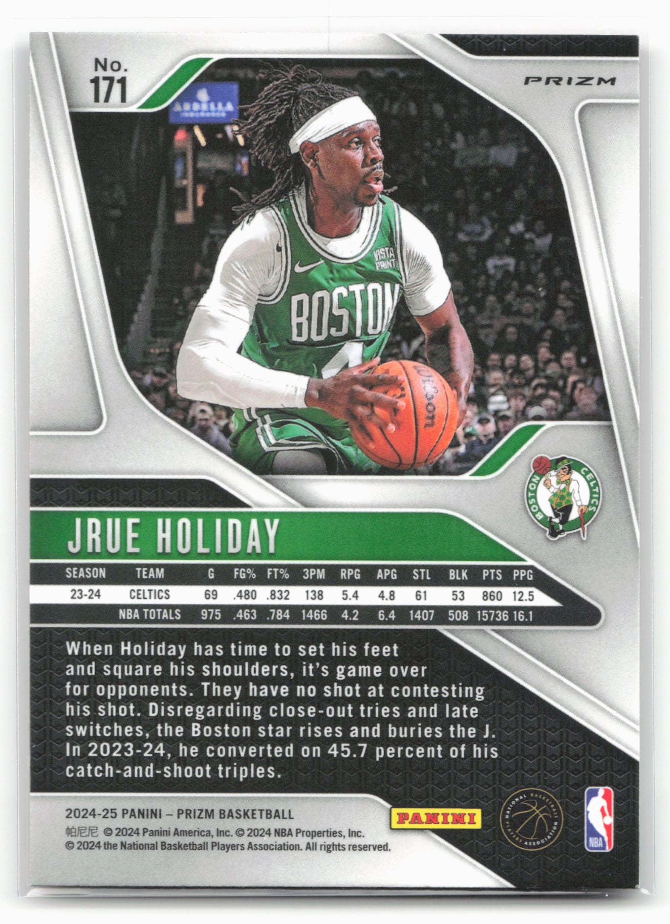 2024-25 Panini Prizm #171 Jrue Holiday Prizms Red Ice 25502