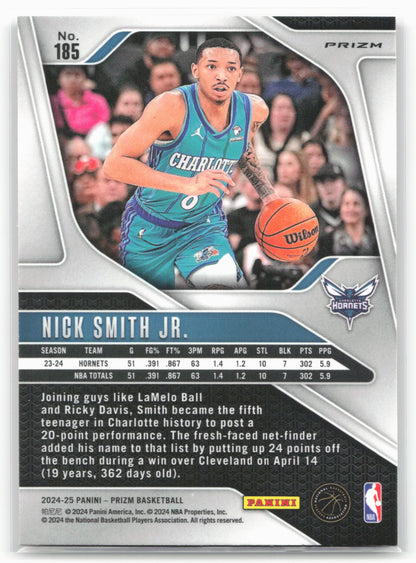 2024-25 Panini Prizm #185 Nick Smith Jr. Prizms Red Ice 25504