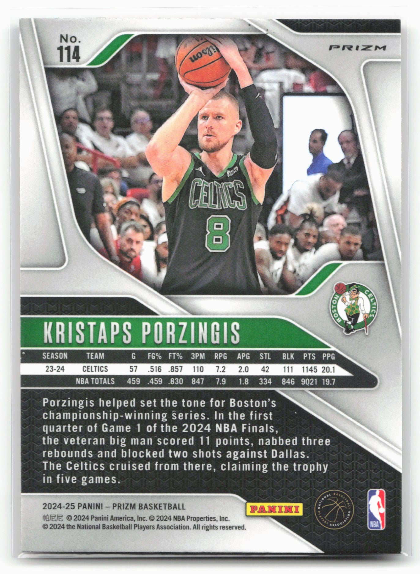 2024-25 Panini Prizm #114 Kristaps Porzingis Prizms Red Ice 25507