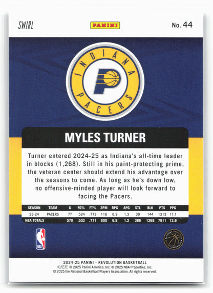 2024-25 Panini Revolution #44 Myles Turner Red Swirl 25513