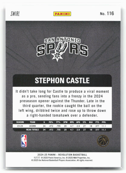 2024-25 Panini Revolution #116 Stephon Castle Red Swirl 25516