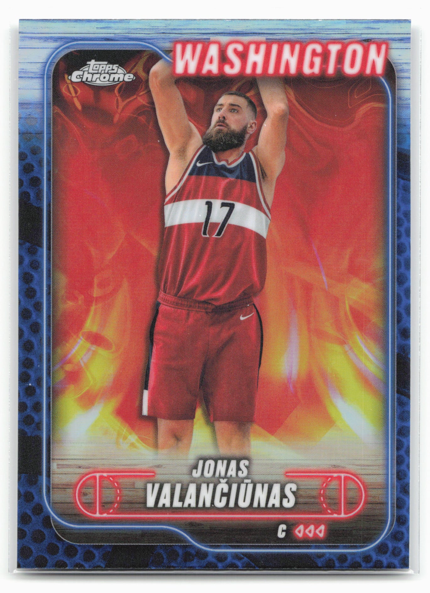2024-25 Topps Chrome #91 Jonas Valančiūnas Blue Basketball Refractor 25522