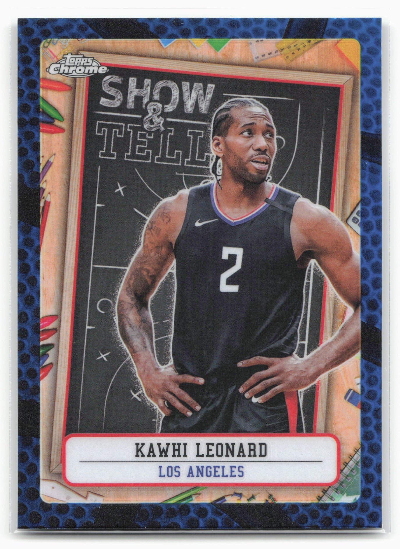 2024-25 Topps Chrome #ST-4 Kawhi Leonard Show and Tell Blue Refractor 25527