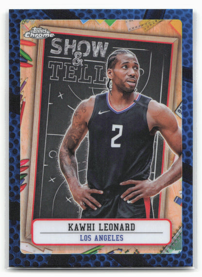 2024-25 Topps Chrome #ST-4 Kawhi Leonard Show and Tell Blue Refractor 25527