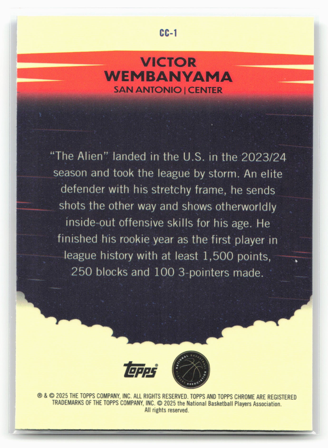 2024-25 Topps Chrome #CC-1 Victor Wembanyama Countdown Blue  Refractor 25535