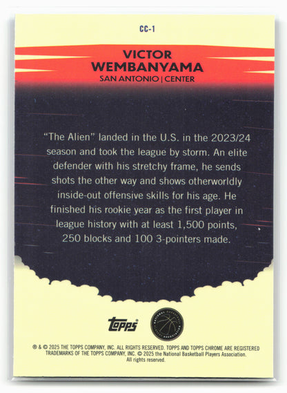 2024-25 Topps Chrome #CC-1 Victor Wembanyama Countdown Blue  Refractor 25535