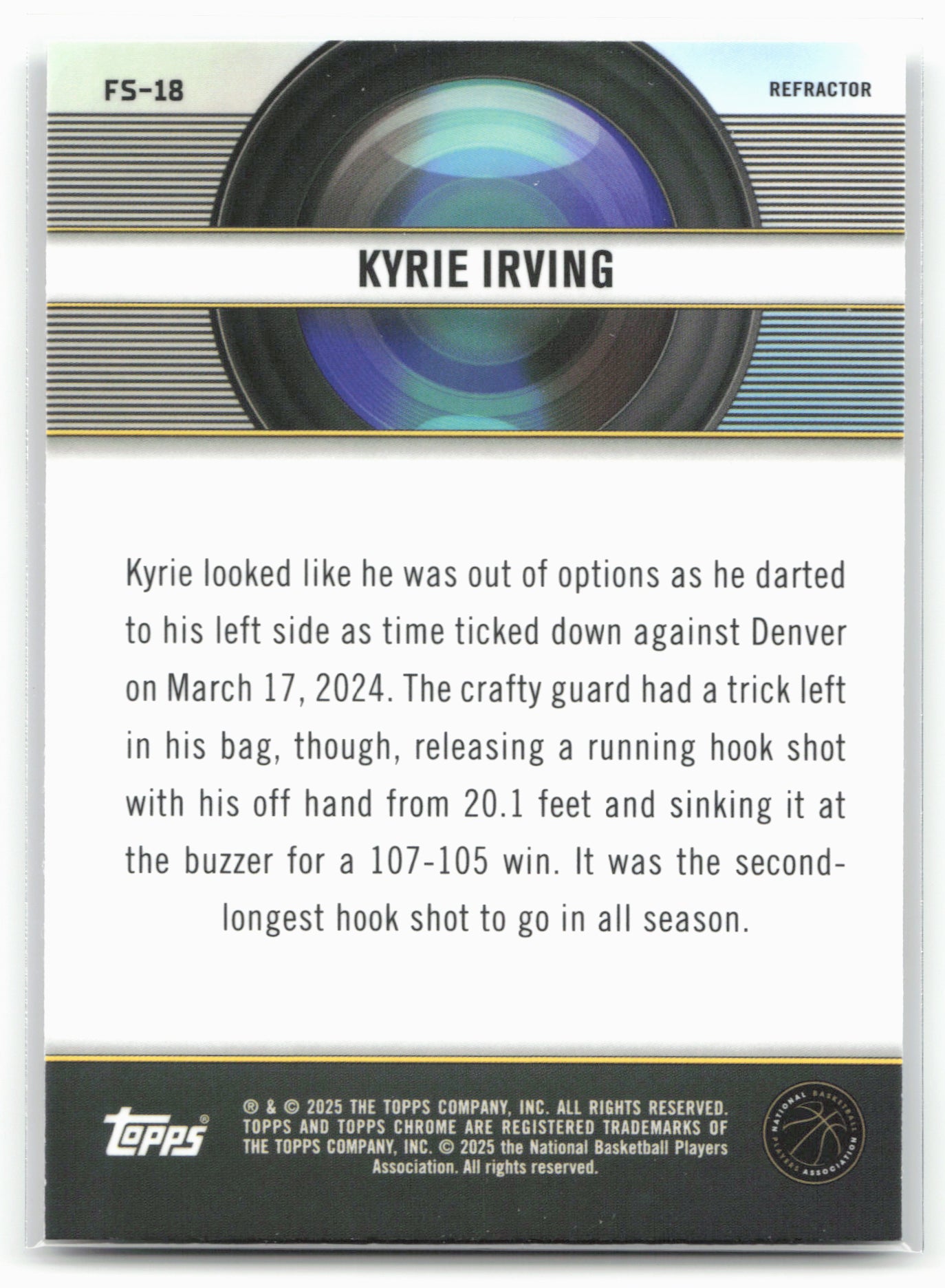 2024-25 Topps Chrome #FS-18 Kyrie Irving Film Study Refractor 25536