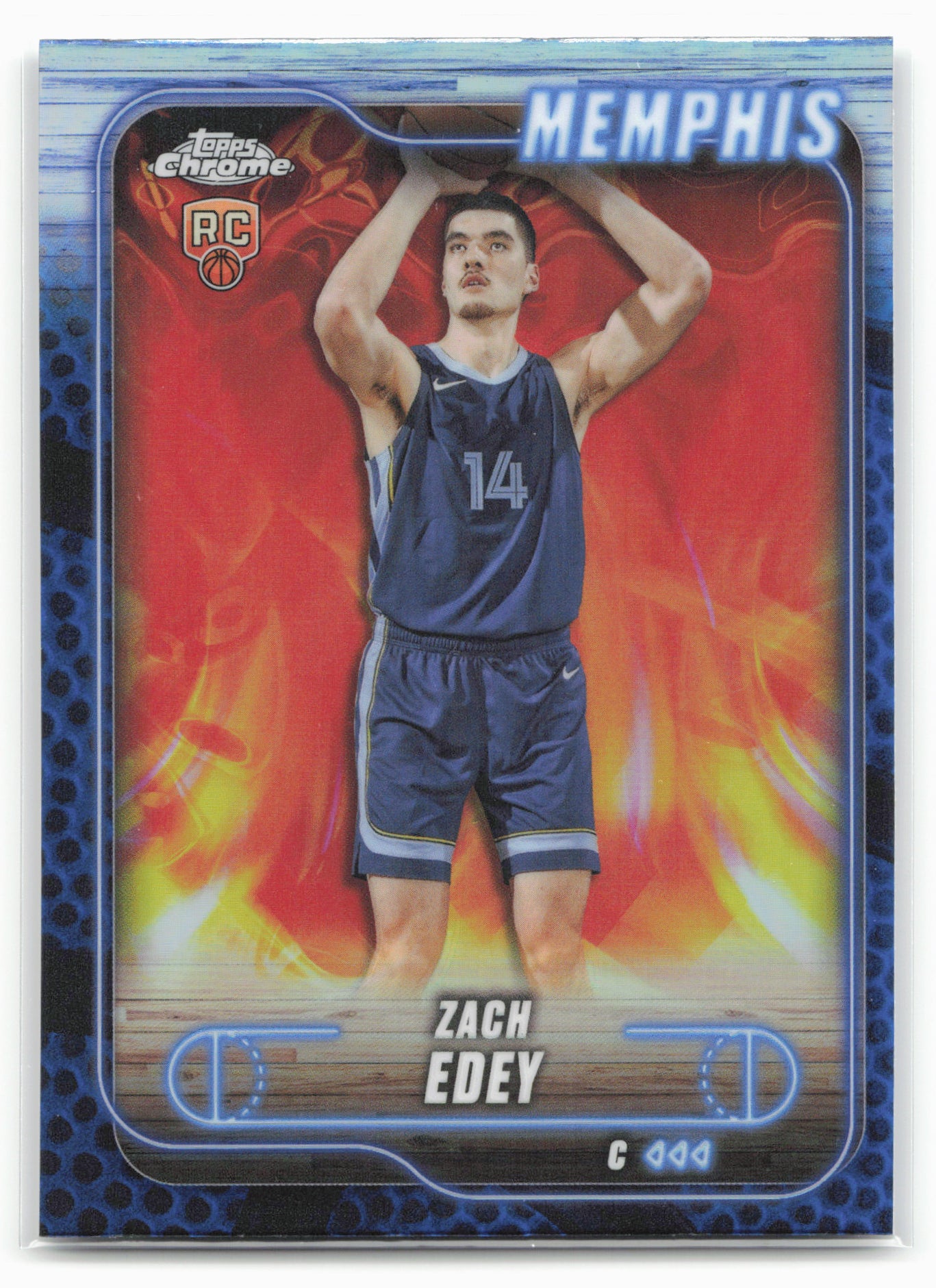 2024-25 Topps Chrome #152 Zach Edey Blue Basketball Refractor 25539