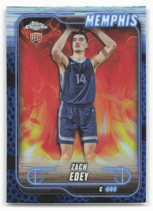 2024-25 Topps Chrome #152 Zach Edey Blue Basketball Refractor 25539