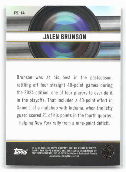 2024-25 Topps Chrome #FS-14 Jalen Brunson Film Study 25542