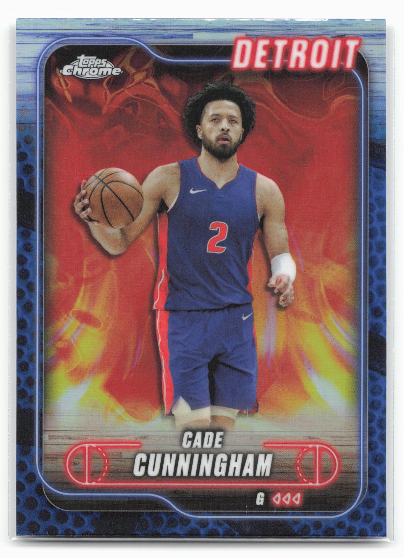 2024-25 Topps Chrome #18 Cade Cunningham Blue Basketball Refractor 25548