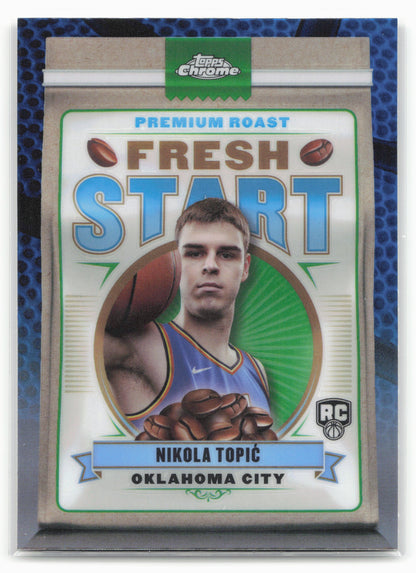 2024-25 Topps Chrome #FS-9 Nikola Topić Fresh Start Blue Refractor 25549