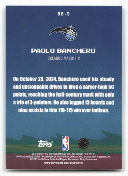 2025-26 Topps #8B-9 Paolo Banchero 8-Bit Ballers 25554