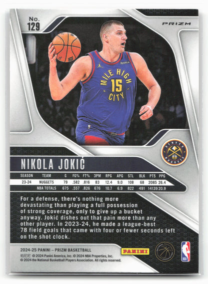 2024-25 Panini Prizm #129 Nikola Jokic Prizms Red Ice 25561