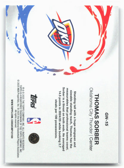 2025-26 Topps #GN-15 Thomas Sorber Generation Now 25566