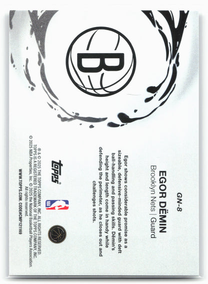 2025-26 Topps #GN-8 Egor Dëmin Generation Now 25572