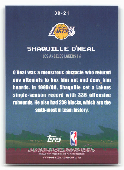 2025-26 Topps #8B-21 Shaquille O'Neal 8-Bit Ballers 25577