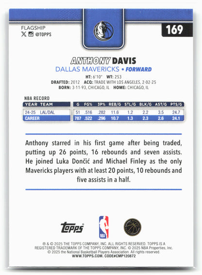 2025-26 Topps #169 Anthony Davis Rainbow Foilboard 25591