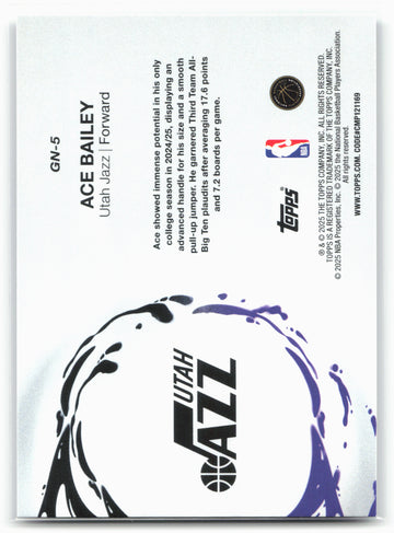 
2025-26 Topps #GN-5 Ace Bailey Generation Now 25594