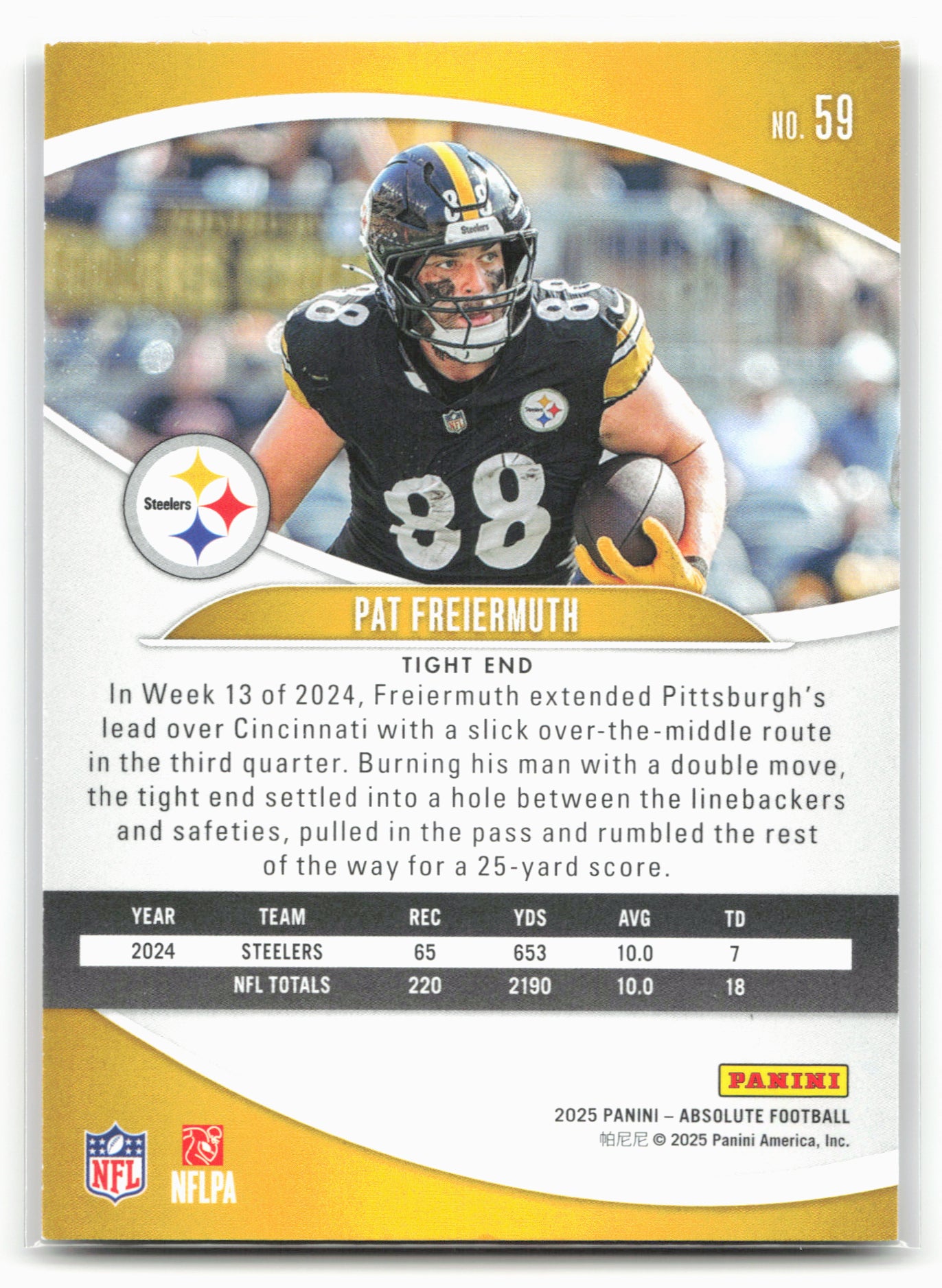2025 Panini Absolute #59 Pat Freiermuth Retail