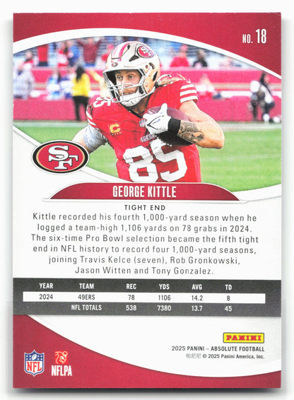 2025 Panini Absolute #18 George Kittle Retail