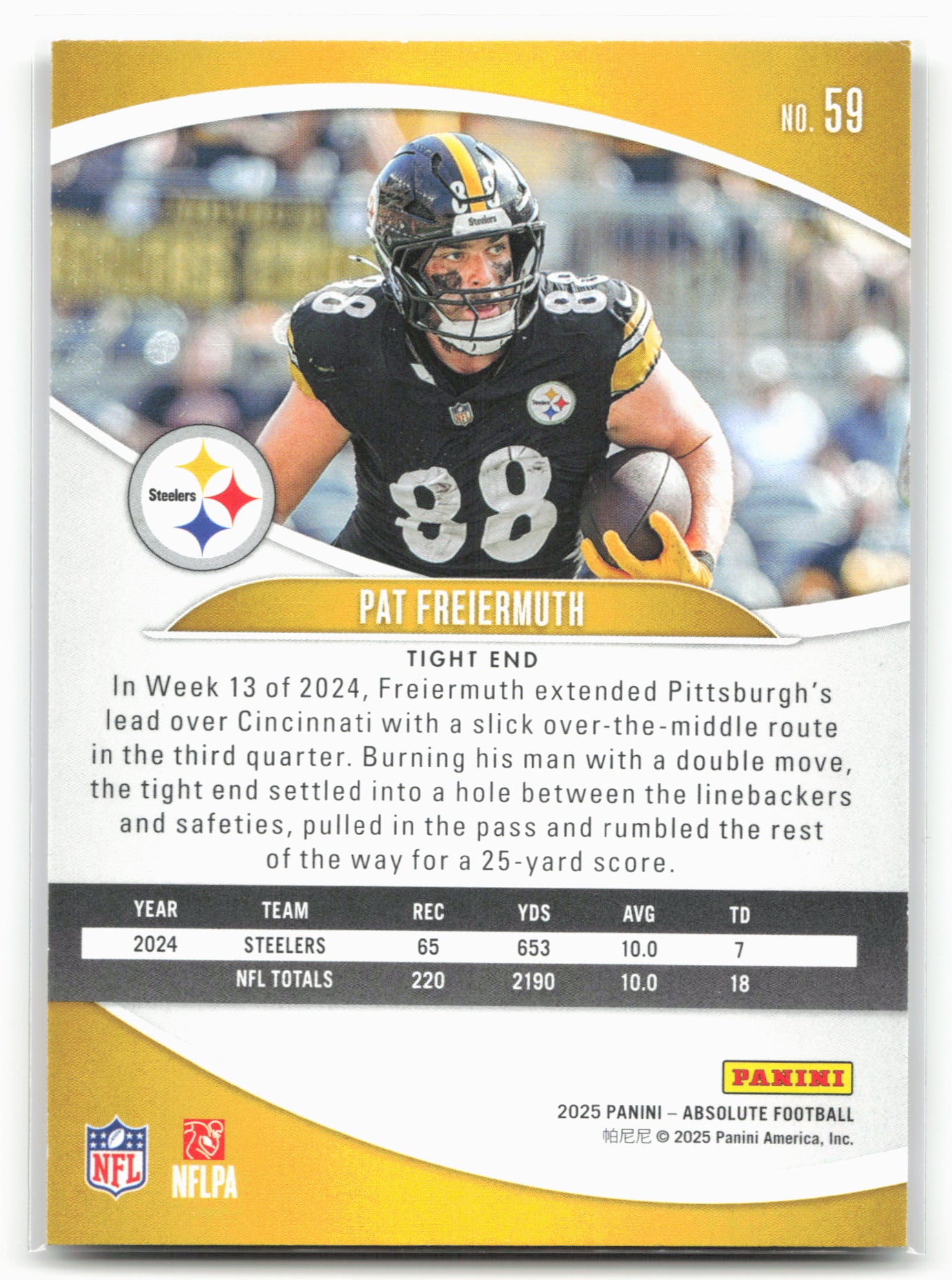 2025 Panini Absolute #59 Pat Freiermuth Retail 25607