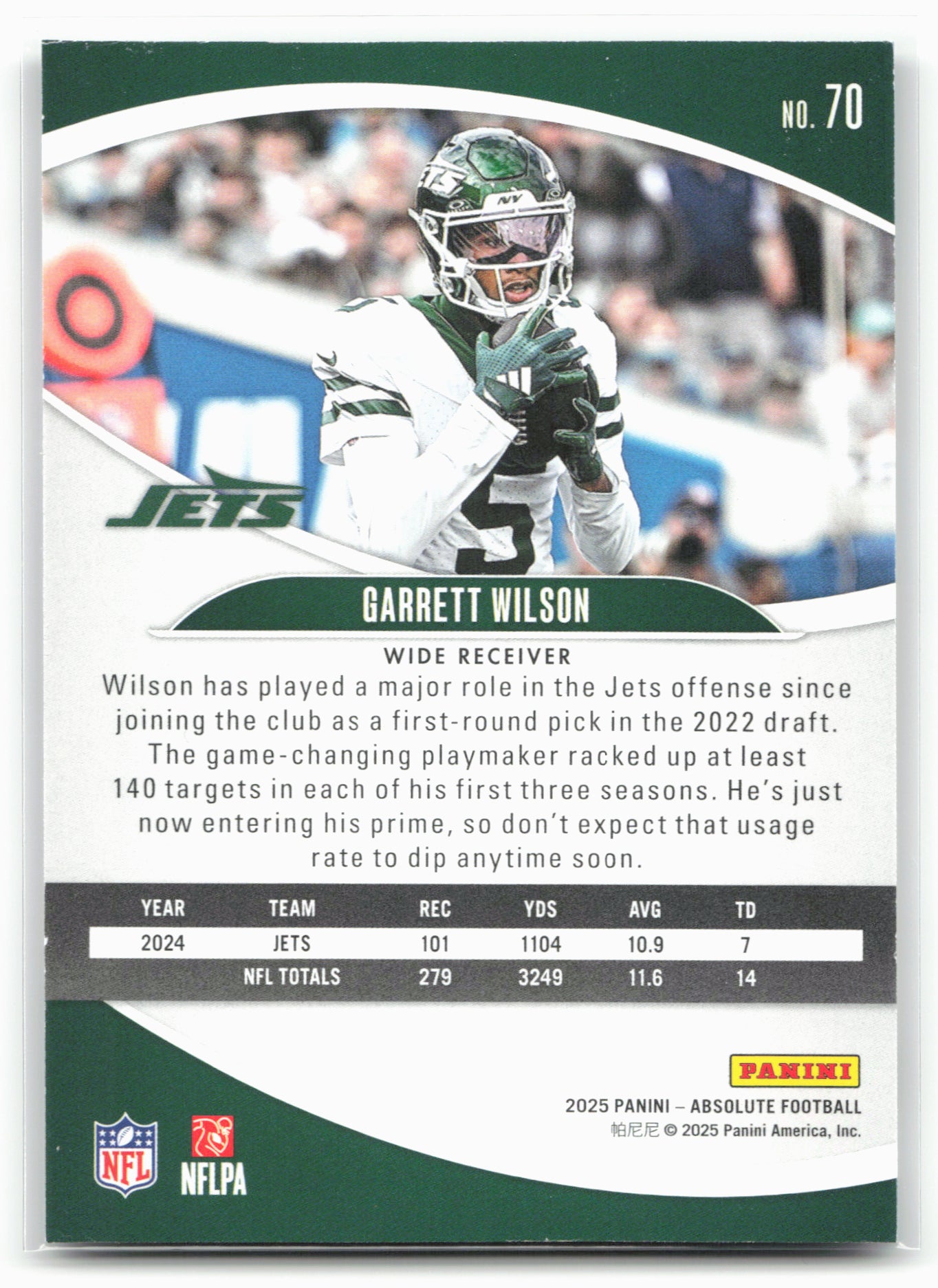 2025 Panini Absolute #70 Garrett Wilson Retail