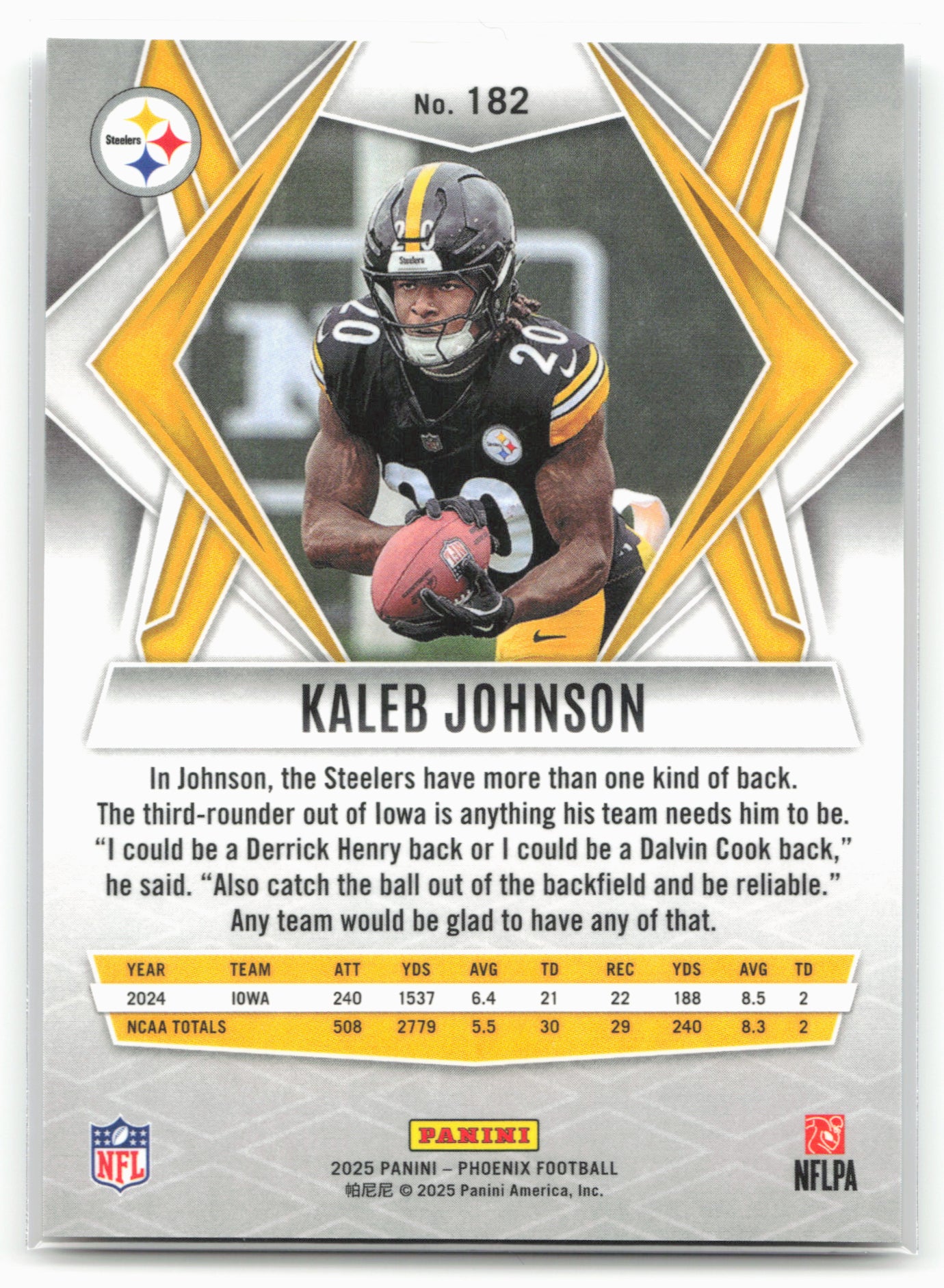 2025 Panini Phoenix #182 Kaleb Johnson