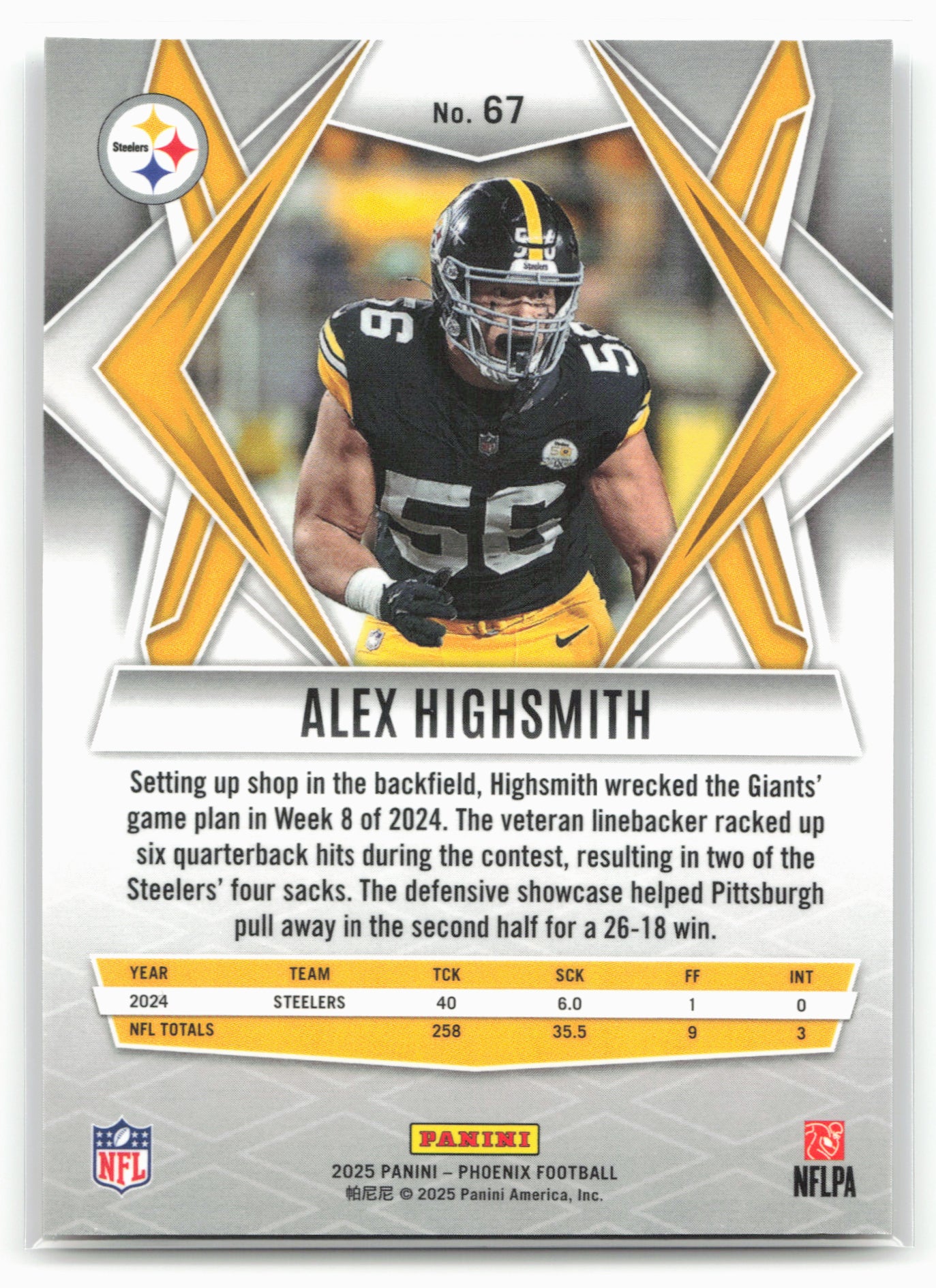 2025 Panini Phoenix #67 Alex Highsmith