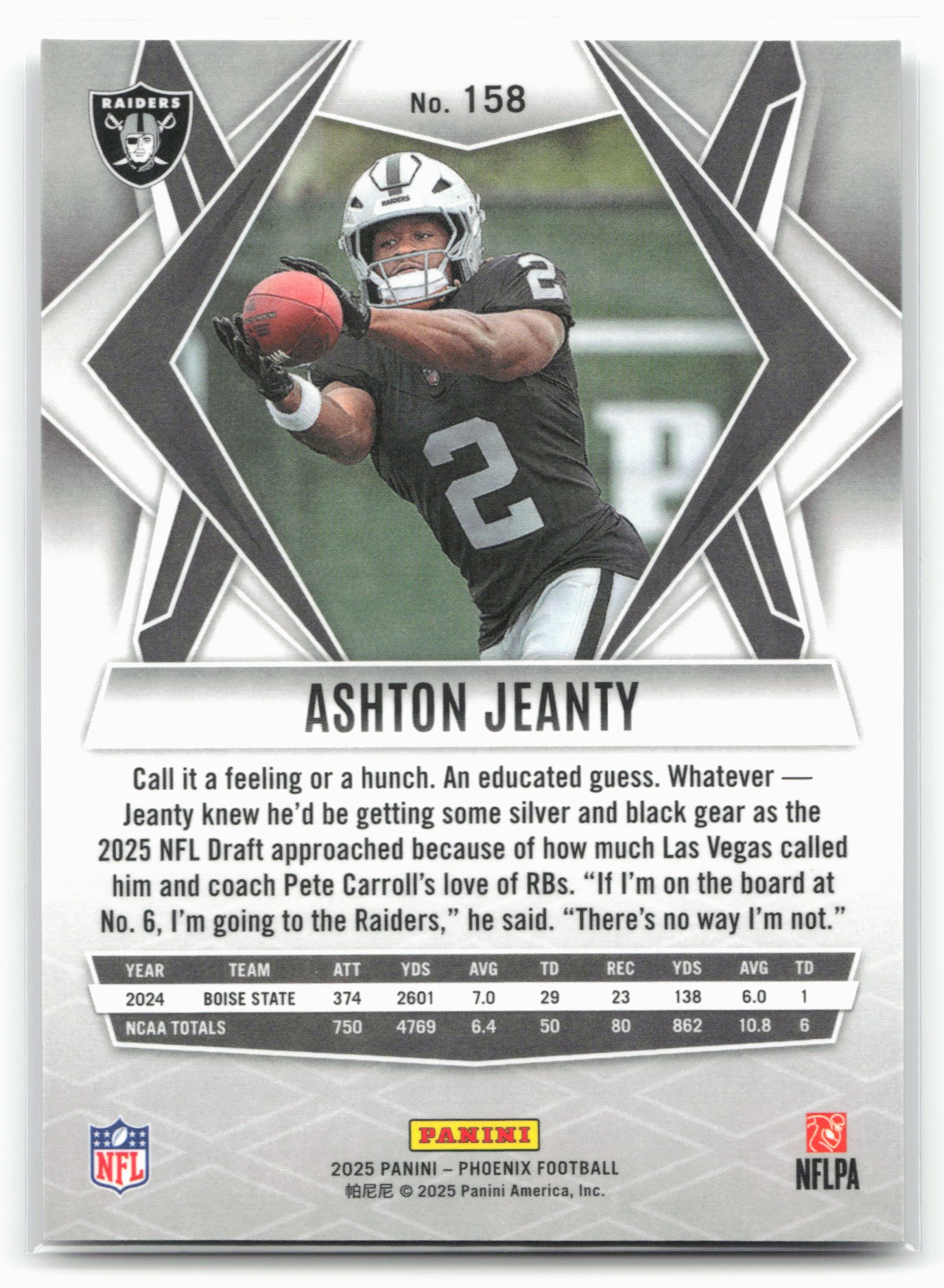 2025 Panini Phoenix #158 Ashton Jeanty