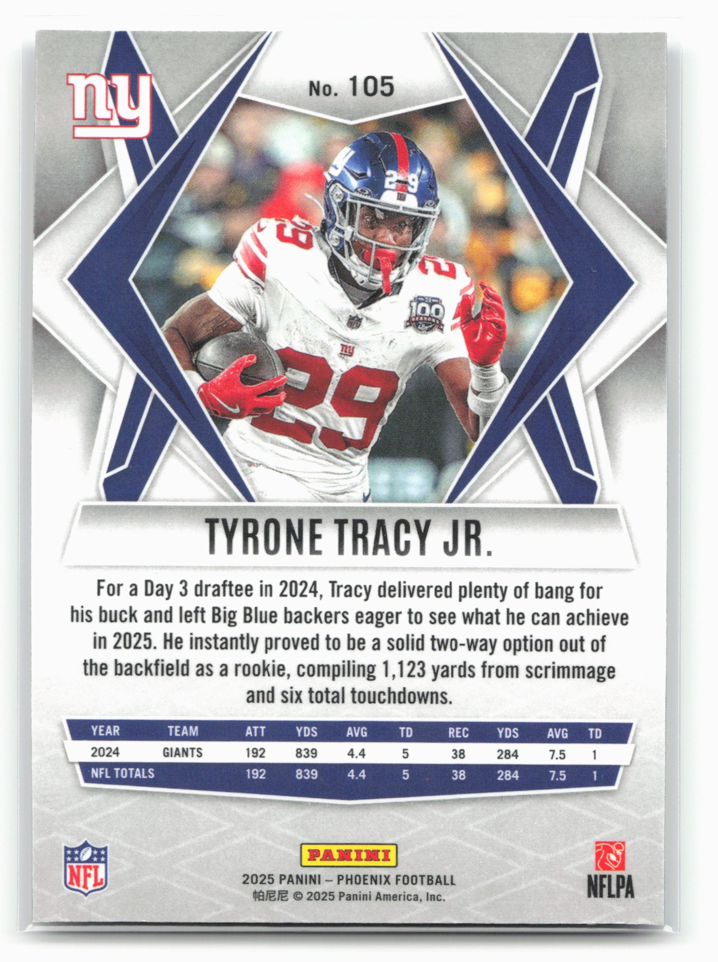 2025 Panini Phoenix #105 Tyrone Tracy Jr.
