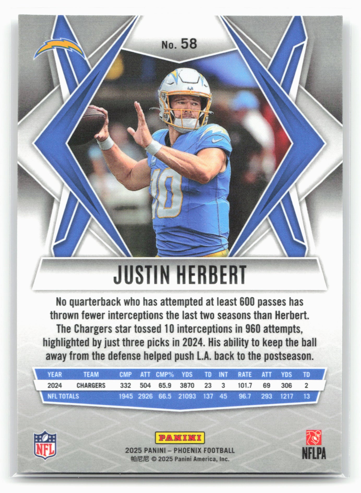 2025 Panini Phoenix #58 Justin Herbert