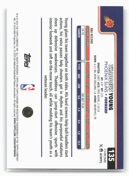 2025-26 Topps Chrome #135 Thaddeus Young 25662