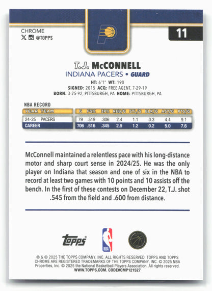 2025-26 Topps Chrome #11 T.J. McConnell 25674
