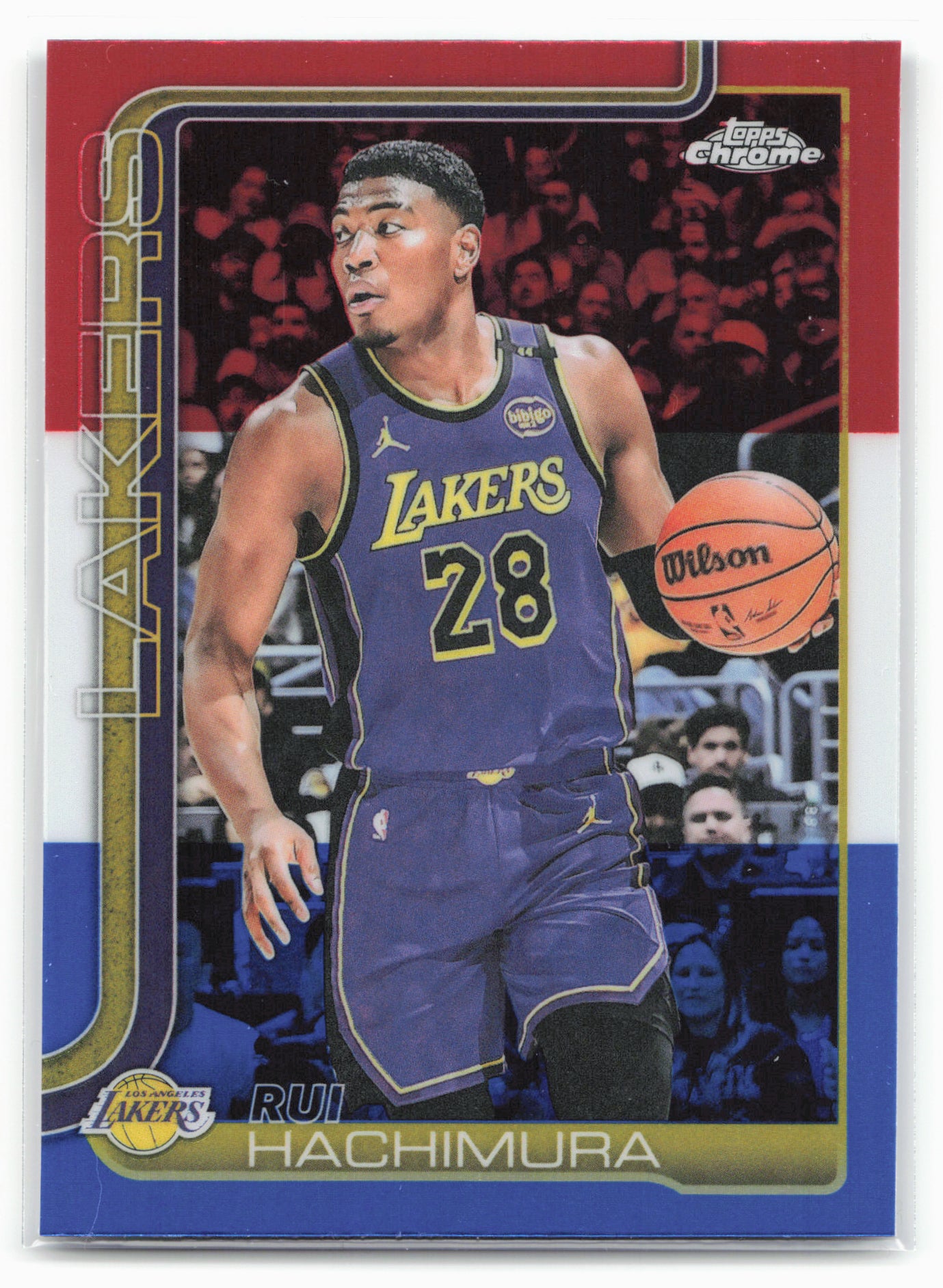 2025-26 Topps Chrome #148 Rui Hachimura Red White and Blue Refractor 25677
