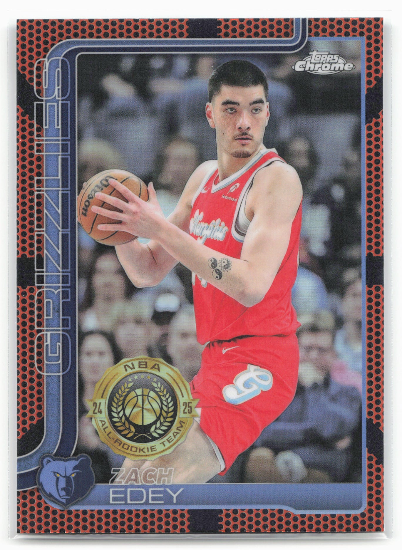 2025-26 Topps Chrome #128 Zach Edey Basketball Refractor 25680