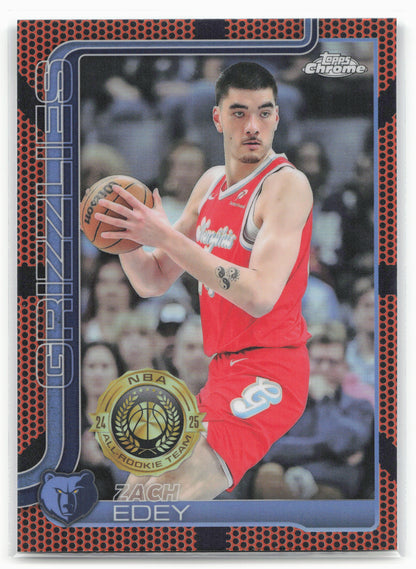 2025-26 Topps Chrome #128 Zach Edey Basketball Refractor 25680