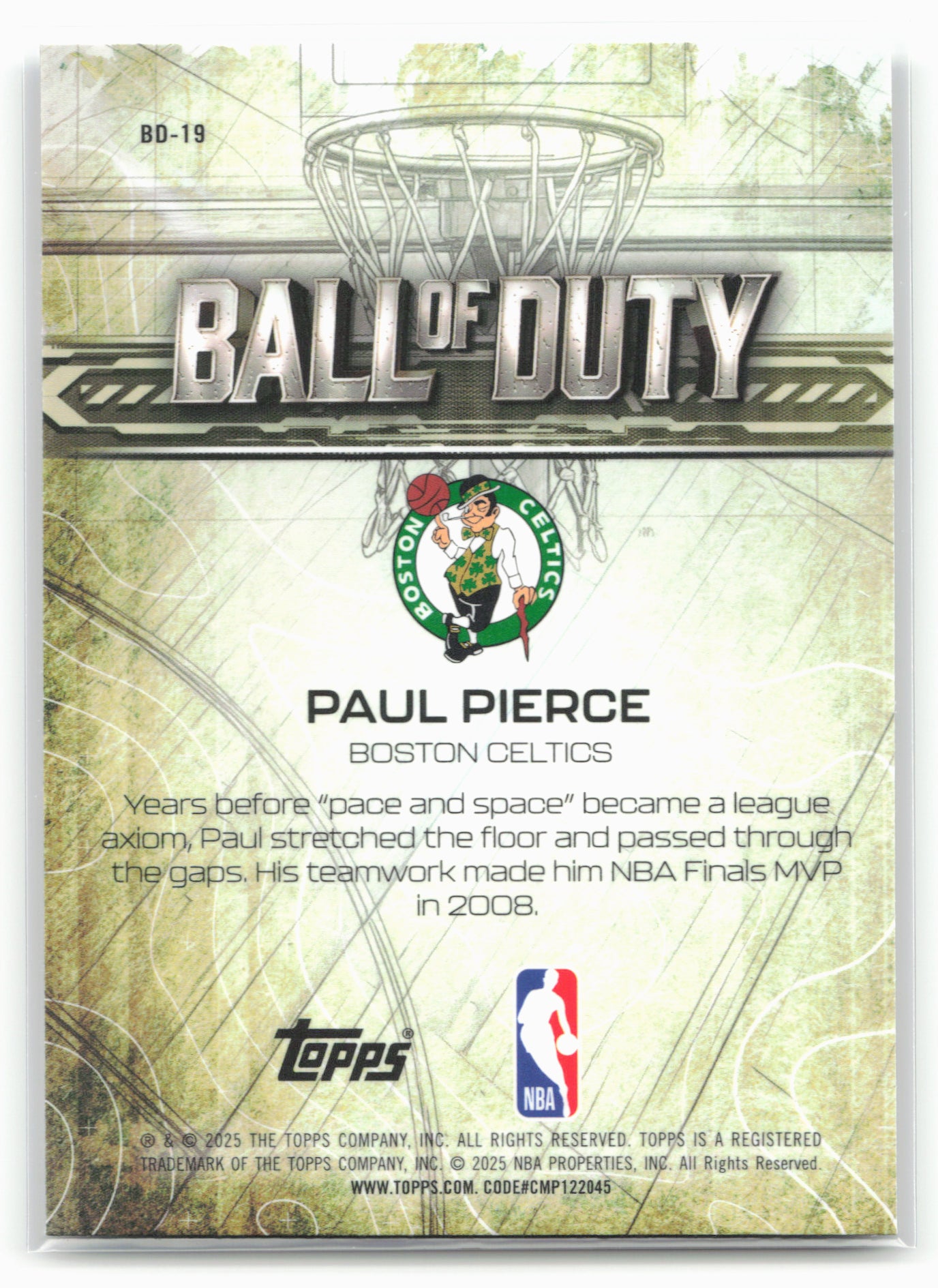 2025-26 Topps Chrome #BD-19 Paul Pierce Ball of Duty 25692