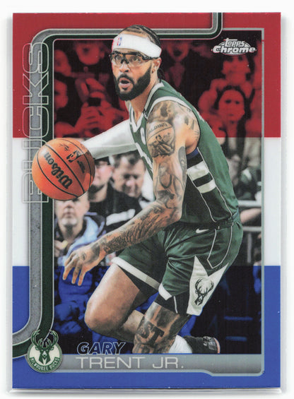 2025-26 Topps Chrome #110 Gary Trent Jr. Red White and Blue Refractor 25693