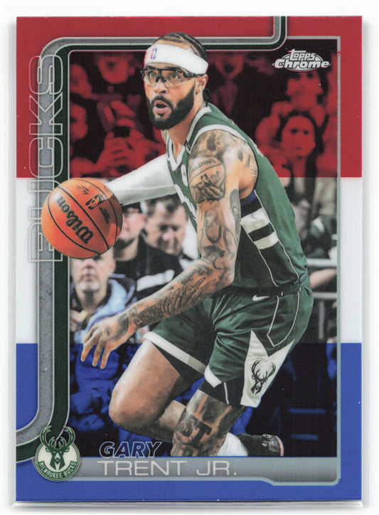 2025-26 Topps Chrome #110 Gary Trent Jr. Red White and Blue Refractor 25693