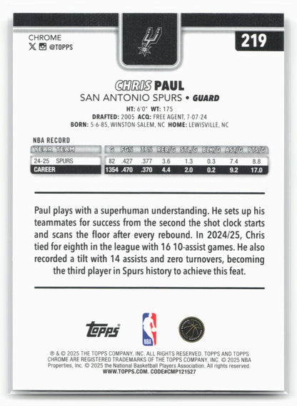 2025-26 Topps Chrome #219 Chris Paul 25701